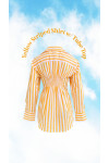 YELLOW STRIPED OVERSIZED SHIRT WITH TUBE TOP